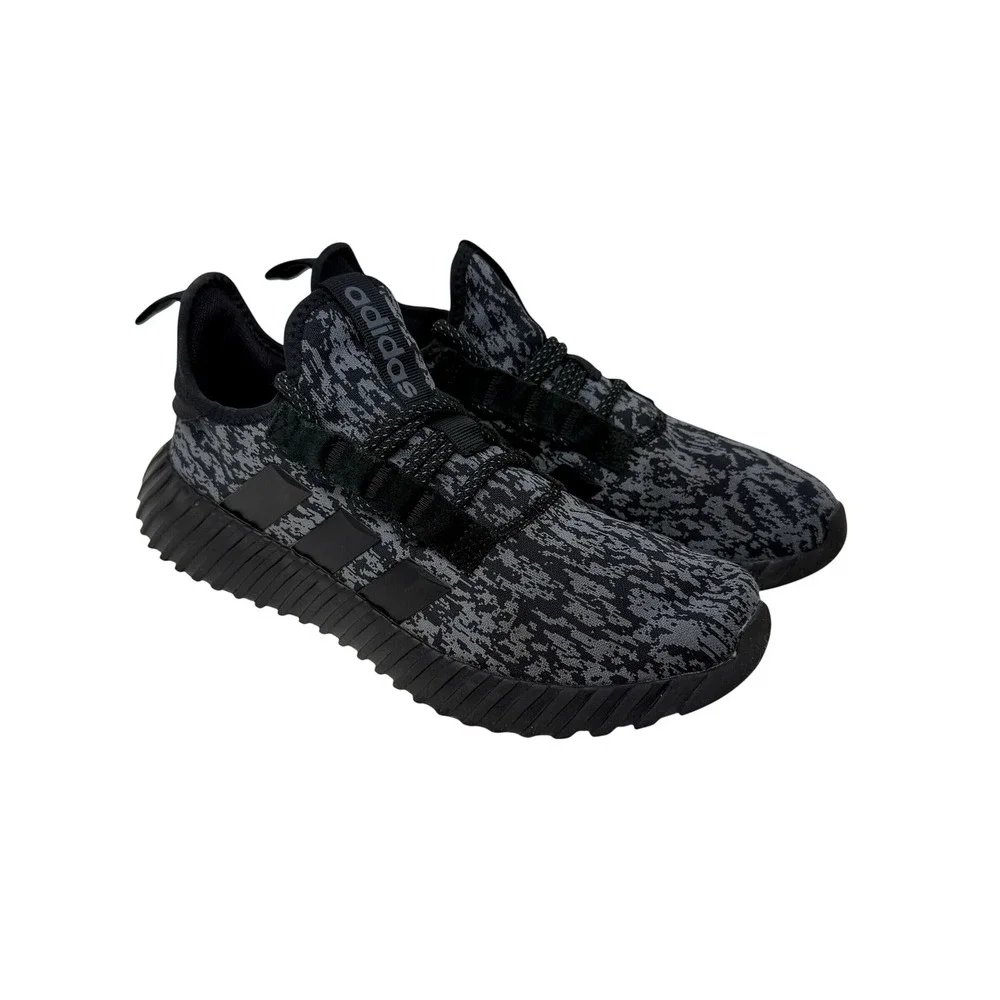 Adidas Kaptir Men's Sz 8.5 Grey Black Digital Camo Knit Running Shoes PWJ 001004
